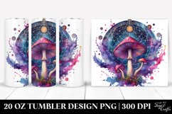 Vibrant Magical Celestial Mushroom Clipart, 20 Oz Tumbler Product Image 1