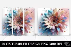 Abstract Pastel Gerbera Art 20 Oz Tumbler Product Image 1