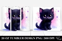 Simple Vibrant Baby Cat Drawing | 20 Oz Tumbler Product Image 1