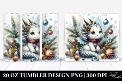 Cute Watercolor Dragon Winter 20 Oz Tumbler Product Image 1