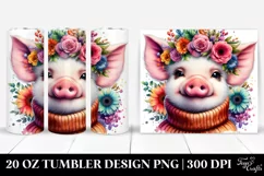Cute Baby Pig Posing Like a Model | 20 oz Tumbler Product Image 1