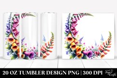 20 Oz Tumbler Sublimation | Vibrant Watercolor Foxglove Product Image 1
