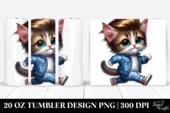 Baby Cat Running 20 Oz Tumbler Product Image 1