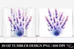 20 Oz Tumbler Sublimation | Shiny Lavender Watercolor Product Image 1