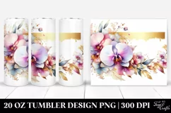 Orchid Gold Foil Frame Clipart, High-Res 20 Oz Tumbler Product Image 1