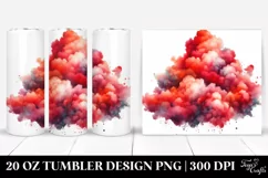 Colorful Redish Watercolor Cloud | 20 oz Tumbler Product Image 1