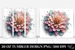 Pastel Zinnia Watercolor 20 Oz Tumbler Product Image 1