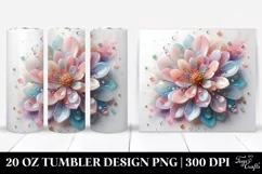 Abstract Pastel Zinnia Art 20 Oz Tumbler Product Image 1