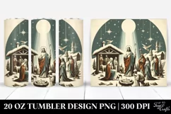 Retro Nativity Scene Clipart, High-Res 20 Oz Tumbler Product Image 1
