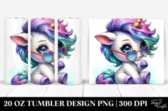 Cute Baby Unicorn Drawing | 20 oz Tumbler Product Image 1