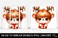Cute Bichpoo with Reindeer Horns, Transparent 20 Oz Tumbler Product Image 1