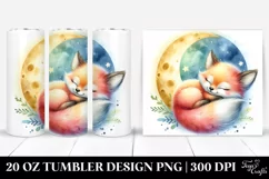 Colorful Baby Fox Sleeping on the Moon | 20 oz Tumbler Product Image 1