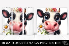 Watercolor Cow Portrait with Big Eyes and Funny Goofy Smile Product Image 1