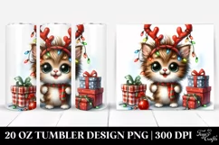 Expressive Baby Kitten with Reindeer Horns, High-Quality 20 Product Image 1