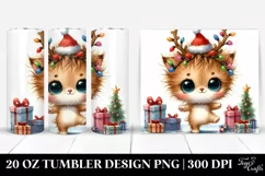 Cute Baby Kitten with Christmas Lights 20 Oz Tumbler Product Image 1