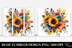 Colorful Abstract Bouquet with Gold Foil | 20 oz Tumbler Product Image 1