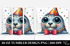 Watercolor Seal with Big Eyes and Party Hat Product Image 1