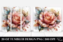 Detailed Shiny Rose | 20 Oz Tumbler Product Image 1