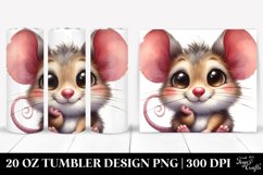 Watercolor Funny Baby Mouse Portrait with Big Eyes Product Image 1