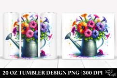 20 Oz Tumbler Sublimation | Vibrant Watercolor Petunia Product Image 1