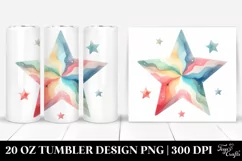 Colorful Pastel Star Clipart, High-Res 20 Oz Tumbler Product Image 1