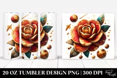 Wooden Small Camellia | 20 Oz Tumbler Product Image 1