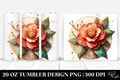 Wooden Small Camellia | 20 Oz Tumbler Product Image 1