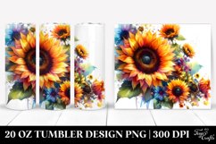 Vibrant Sunflowers Drawing Tumbler Product Image 1