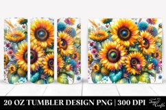 Vibrant Sunflowers Drawing Tumbler Product Image 1