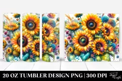 Vibrant Sunflowers Drawing Tumbler Product Image 1