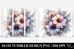 Pastel Petunia Watercolor Splash 20 Oz Tumbler Product Image 1