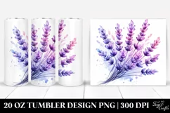 20 Oz Tumbler Sublimation | Shiny Lavender Watercolor Product Image 1