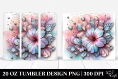 Pastel Hibiscus Frame Watercolor 20 Oz Tumbler Product Image 1