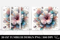 Pastel Hibiscus Frame Watercolor 20 Oz Tumbler Product Image 1