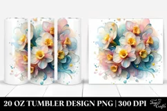 Pastel Narcissus Frame Watercolor 20 Oz Tumbler Product Image 1