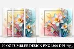 Pastel Narcissus Frame Watercolor 20 Oz Tumbler Product Image 1
