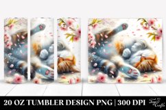 20 Oz Tumbler Sublimation | Tumbling Cat Spring Petals Product Image 1