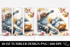 20 Oz Tumbler Sublimation | Tumbling Cat Spring Petals Product Image 1