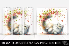 20 Oz Tumbler Sublimation | Tumbling Cat Spring Petals Product Image 1