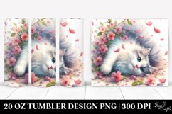 20 Oz Tumbler Sublimation | Cat Tumbling with Spring Petals Product Image 1