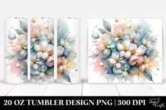 Pastel Jasmine Watercolor 20 Oz Tumbler Product Image 1