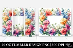 20 Oz Tumbler Sublimation | Colorful Watercolor Frame with Product Image 1
