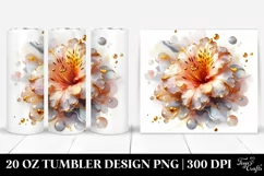 Glossy Azalea with Golden Insertions | 20 Oz Tumbler. Product Image 1