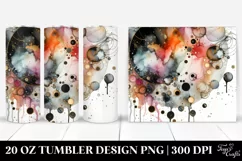BLack Watercolor Drips | 20 Oz Tumbler Product Image 1