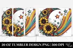 Retro Half Moon with Stars Clipart, High-Res 20 Oz Tumbler Product Image 1