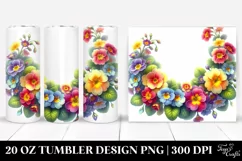Colorful Horizontal Frame Watercolor Clipart | 20 oz Tumbler Product Image 1