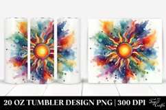Colorful Watercolor Abstract Sun | 20 oz Tumbler Product Image 1