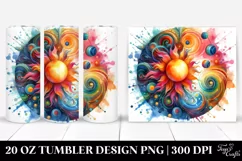 Colorful Watercolor Abstract Sun | 20 oz Tumbler Product Image 1