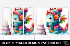 Cute Dragon in Winter Clothes, 20 Oz Tumbler Product Image 1