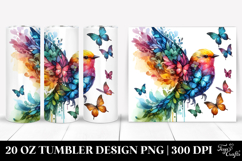 Colorful Butterfly Bird 20 Oz Tumbler Product Image 1